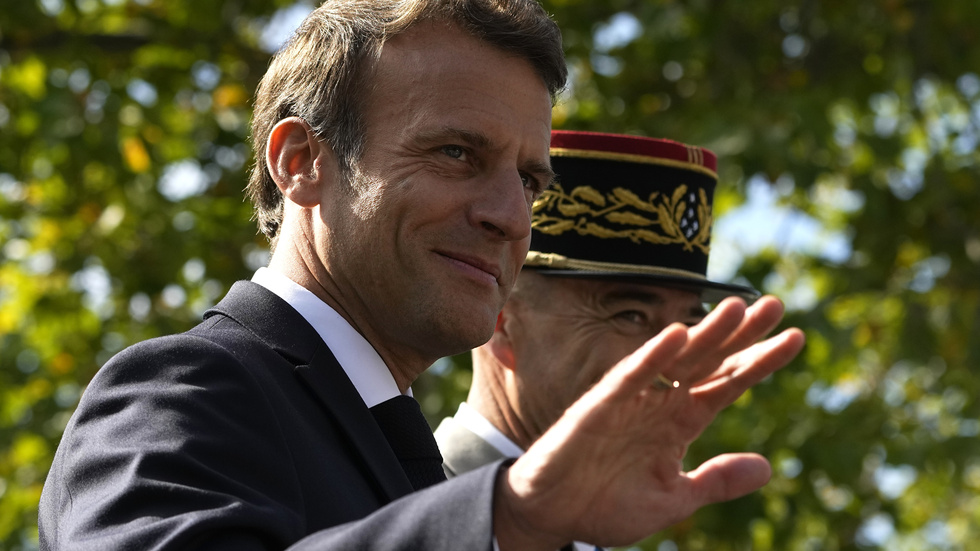 Frankrikes president Emmanuel Macron invigde på måndagen ett museum över det franska språket i staden Aisne. Arkivbild.
