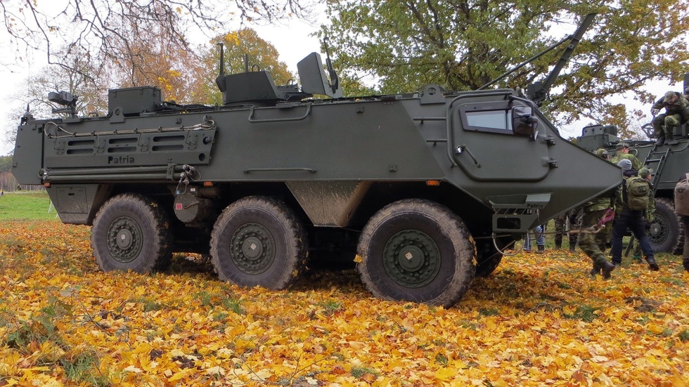 Försvarets nya pansarterrängbil för trupptransport, Patgb300A, från finländska tillverkaren Patria. Pressbild.