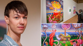 Strängnäskonstnären Adam ger liv åt sagofigurer i sina målningar
