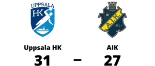 Seger för Uppsala HK med 31-27 mot AIK