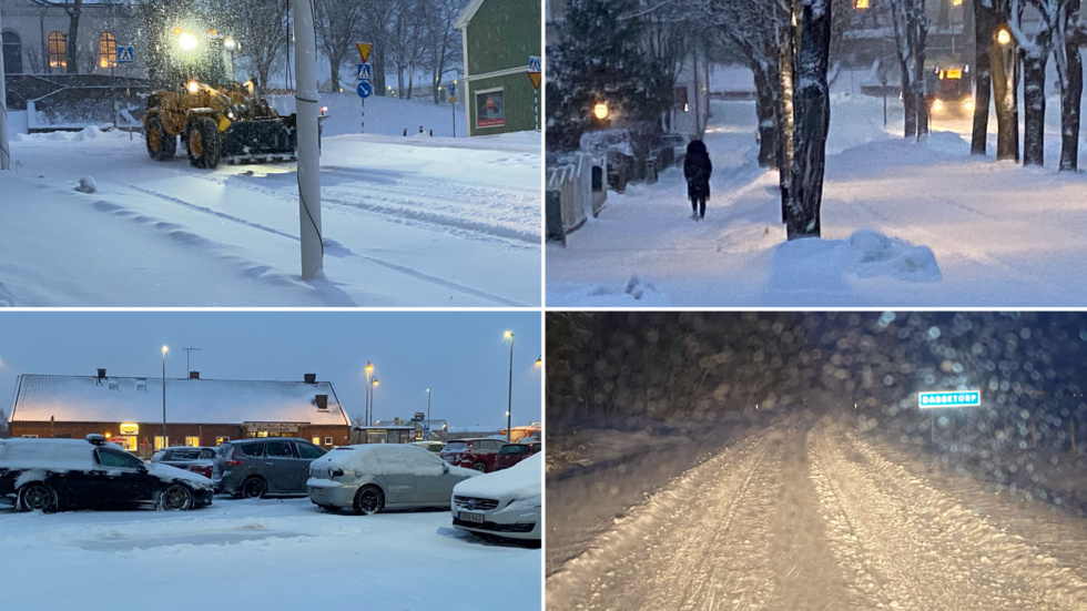 Under måndagen var en gul varning utfärdad för snöfall i Vimmerby. 