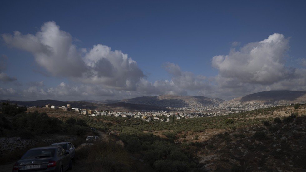 Vy över Nablus på Västbanken. Arkivbild.
