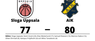 Sloga Uppsala föll knappt mot AIK på hemmaplan