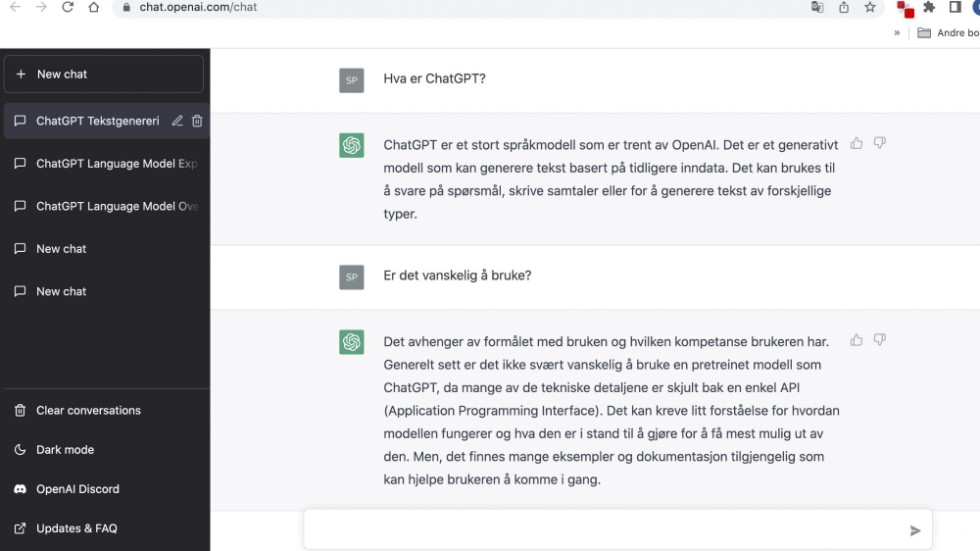 Chat GPT klarar av andra språk än engelska, som norska och svenska, även om tjänsten då har svårare att vara lika mångsidig. Arkivbild.