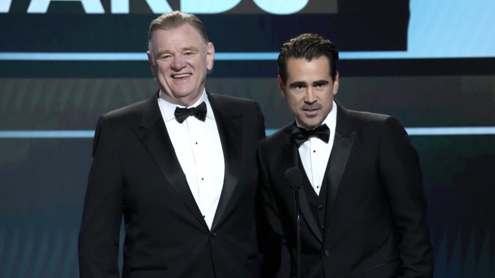 Brendan Gleeson, till vänster, och Colin Farrell, till höger, medverkar i kritikerhyllade "The Banshees of Inisherin". Arkivbild.
