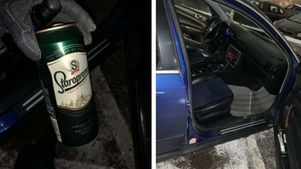  I bilen som 34-åringen körde hittade polisen en ölburk. (Bilderna är hämtade ur förundersökningen.)