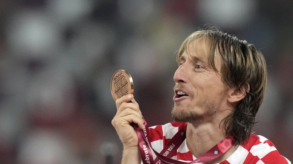 Luka Modric med bronsmedaljen.