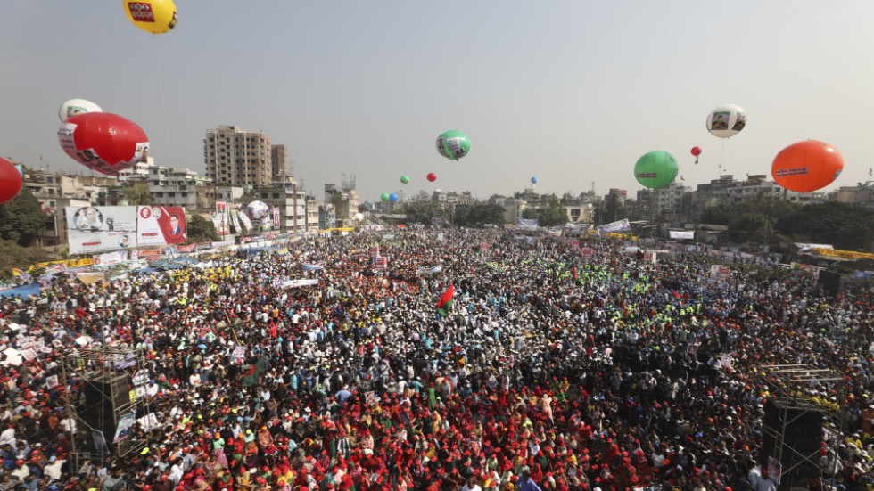 Massdemonstrationen till stöd för oppositionspartiet BNP i Dhaka.