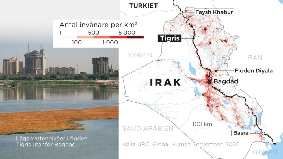 Tigris går genom Irak från norr till söder.