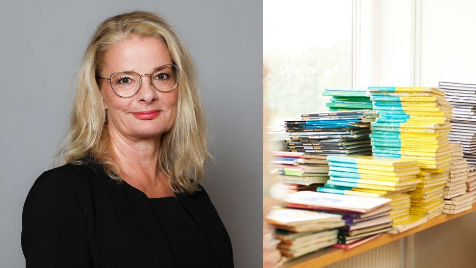 Skolminister Lotta Edholm tycker att för mycket fokus i dag läggs på digitala läromedel.