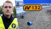 Bilist rammade skottkärra (!) på E4 – polisen: "Hade kunnat gå illa"