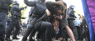 Många skadade i extremvänsterprotest i Leipzig