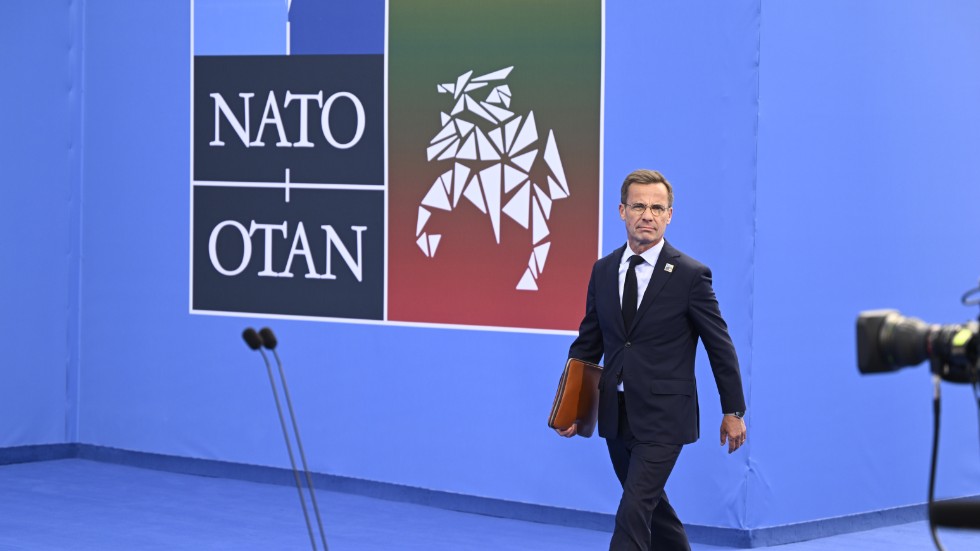 Ulf Kristersson anländer till Natomötet i Vilnius efter att Sverige och Turkiet nått en uppgörelse.