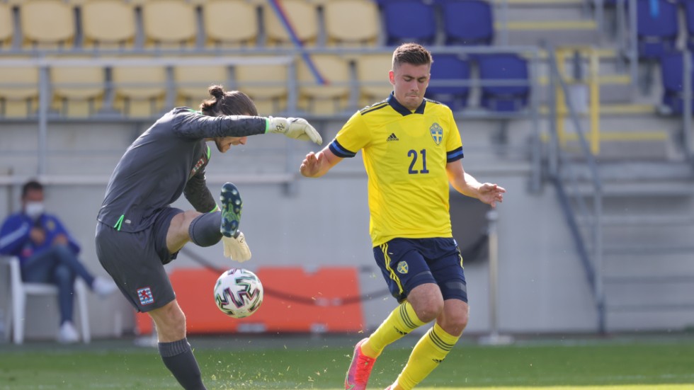 Tim Prica gjorde Sveriges 1–0-mål. Arkivbild.