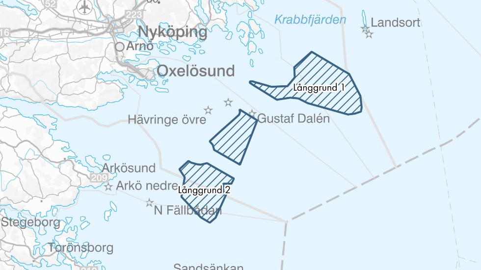 Enligt de nuvarande planerna är det tänkt att vindkraftparken ska byggas utanför Arkösund, Oxelösund, Nyköping och Trosa.