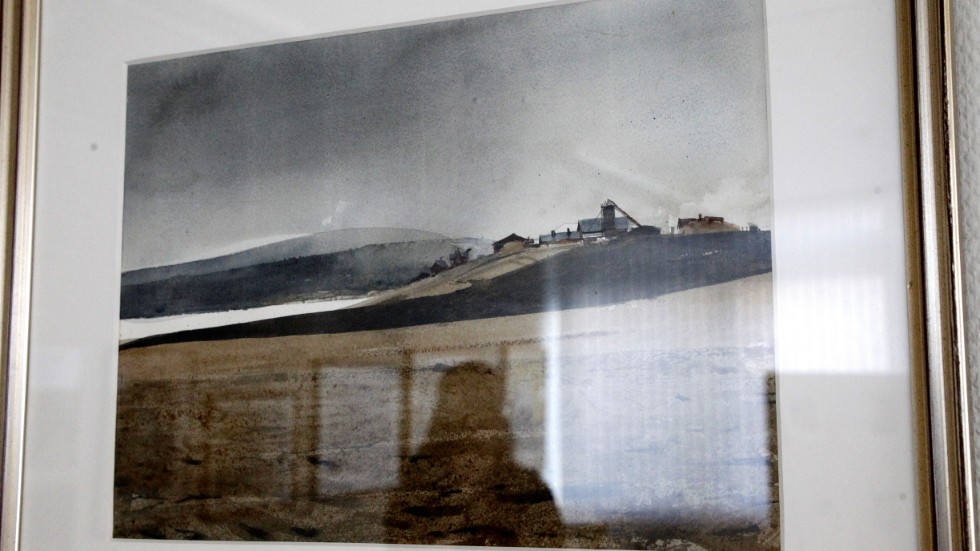 När polsksvenske Stanislaw Zoladz besökte Älvsbyn hittade han den här utsikten i Korsträsk och var tvungen att måla av det.