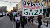 Demonstration mot Israels attacker i Gaza