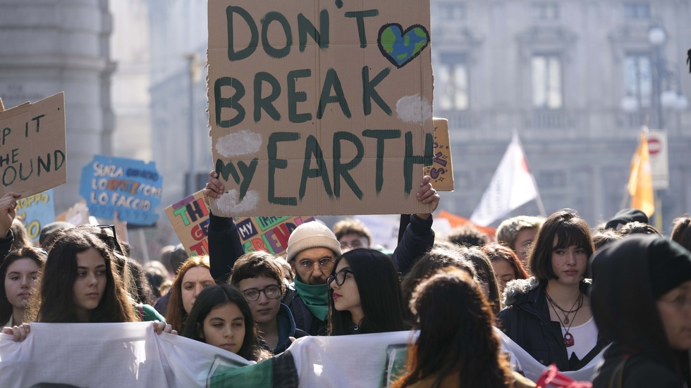 Klimatdemonstration i Milano tidigare i år.