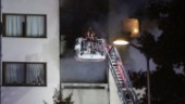 Tolv till sjukhus efter brand i Stockholm