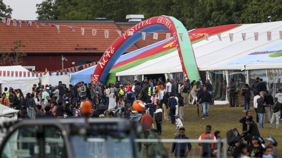 Den eritreanska festivalen på Järvafältet dagen efter oroligheterna.