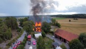 Fullt utvecklad brand i villa: "Huset har rasat ihop helt"