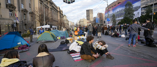 Studentblockad i protest i Belgrad