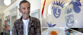 Rolf Sinnemark visar glaskonst i Blå station – "Några tusen ägg som singlat ut över världen har det blivit"