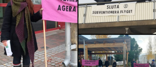 Manifestation utanför kommunfullmäktige i Skellefteå – Klimataktivister ställde krav: ”Politikerna måste göra mer”