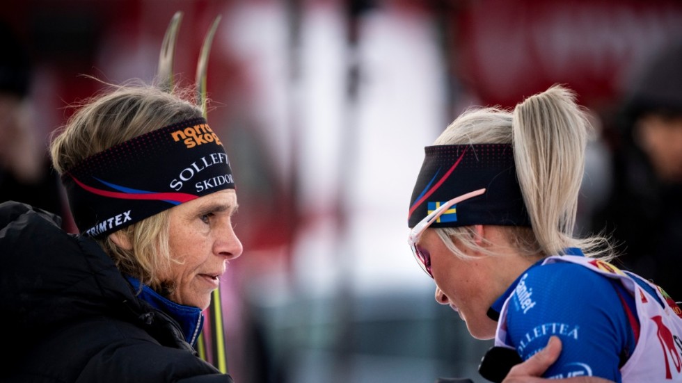 Mia Karlsson tillsammans med dottern Frida Karlsson tidigare under säsongen. Arkivbild.