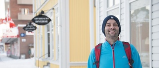 Martin backpackar och jobbar i norra Norrland