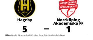 Fortsatt tungt för Norrköping Akademiska FF efter förlust mot Hageby