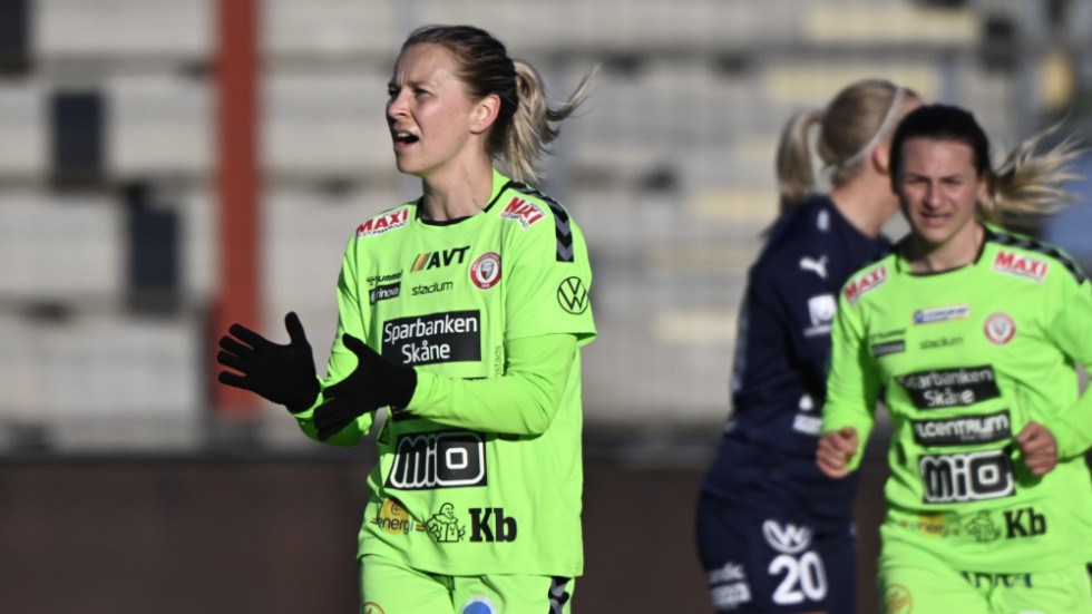 Kristianstads Emmi Alanen gjorde två mål mot IFK Kalmar i damallsvenska premiären. Arkivbild.