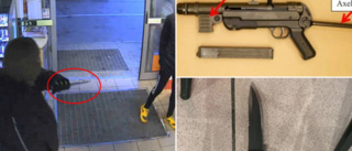 Man som sköts på Circle K åtalas för flera grova brott • Bar fem knivar vid gripandet • Chattade om motivet med vän