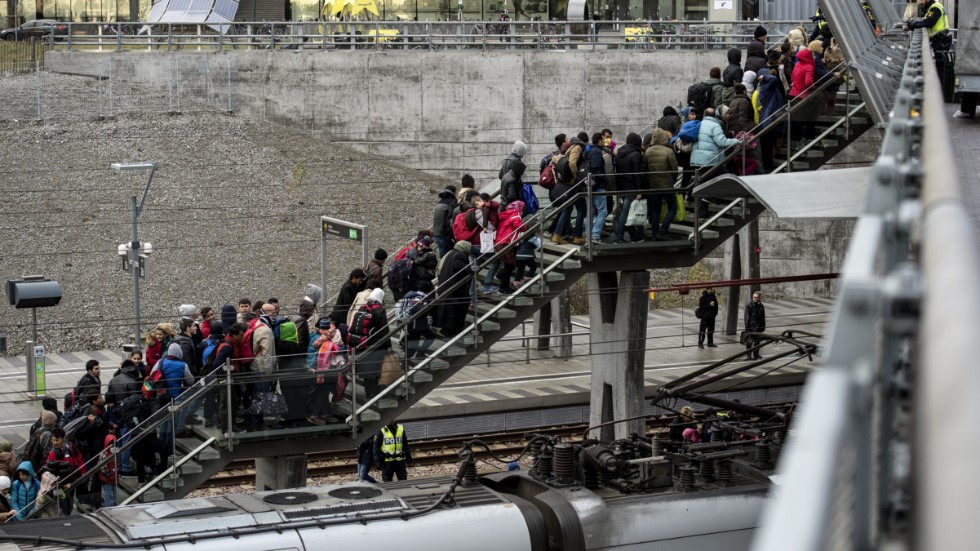 10 miljoner människor i låg- och medelinkomstländer skulle vilja flytta till Sverige om de hade möjlighet, enligt en ny studie. Här en bild från hösten 2015 när antalet flyktingar som kom till Sverige ökade kraftigt.