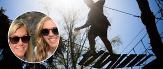 Två systrar öppnar sju höghöjdsbanor i Trosa: "En klätterpark 15 meter upp i luften"