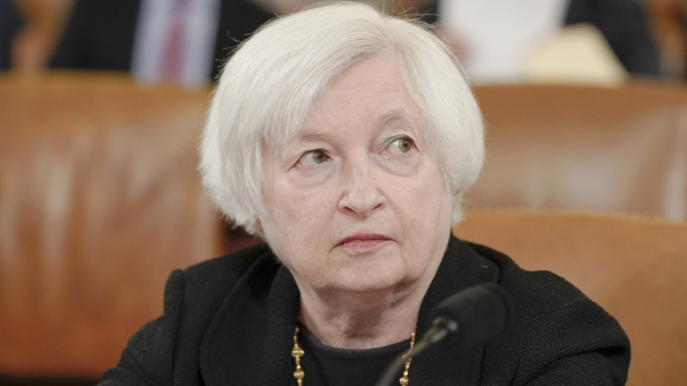 USA:s finansminister Janet Yellen säger i en intervju med CBS att mycket är annorlunda jämfört med finanskrisen 2008. Arkivbild.