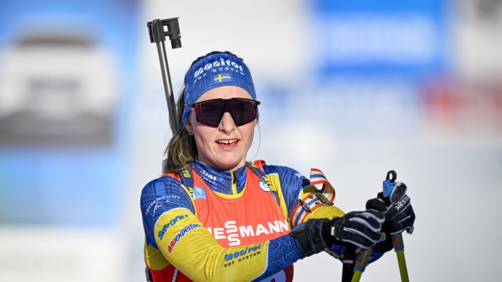 Ella Halvarsson efter debutloppet i världscupen.