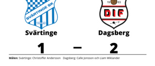 Tuff match slutade med förlust för Svärtinge mot Dagsberg