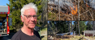 Grannarna släckte skogsbrand: "En eldkvast rakt upp från berget"