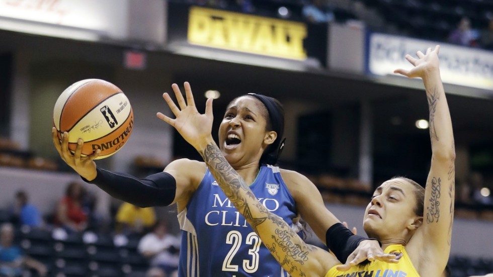 Basketstjärnan Maya Moore i en WNBA-match med Minnesota Lynx 2017. Arkivbild.