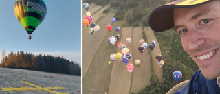 Andreas vann udda tävlingen: Träffade kryss på marken – i ballong