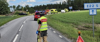 Två bilar i kollision mellan Söderköping och Mogata
