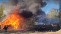 Skogsbrand spred sig till uthus: "Helt övertänt"