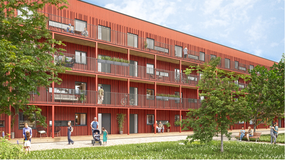Here's what the houses will look like. They are being built by Parmaco and will be rented out to Skellefteå municipality.