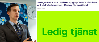 SD Östergötland söker förtroendevald politiker – via jobbannons