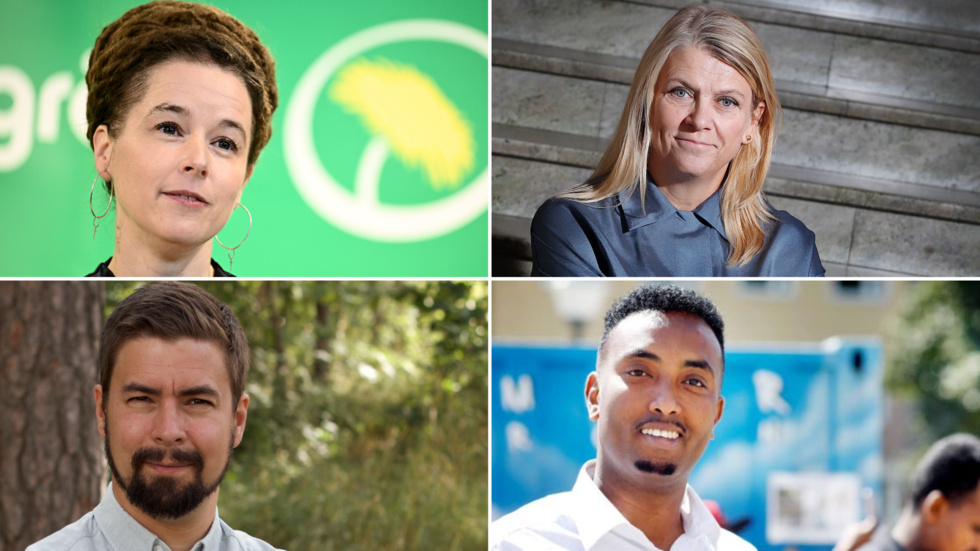 Amanda Lind (MP), språkrör, Linus Lakso (MP), riksdagsledamot från Eskilstuna, samt Marielle Lahti och Mohamed Abdukani, gruppledare MP Eskilstuna

