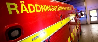 Brand i arbetsmaskin på södra Gotland