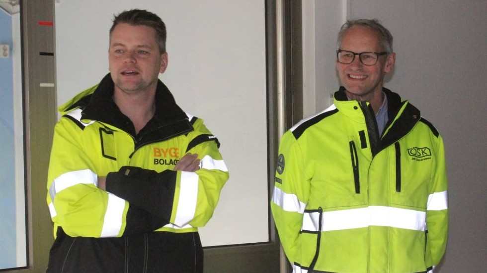 Magnus Sjölyck, vd på entreprenören Byggbolaget i Vetlanda, och Jan Oscarsson, fastighetsingenjör.