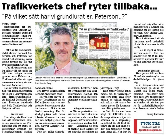 Artikeln i vår tidning från 17/2.