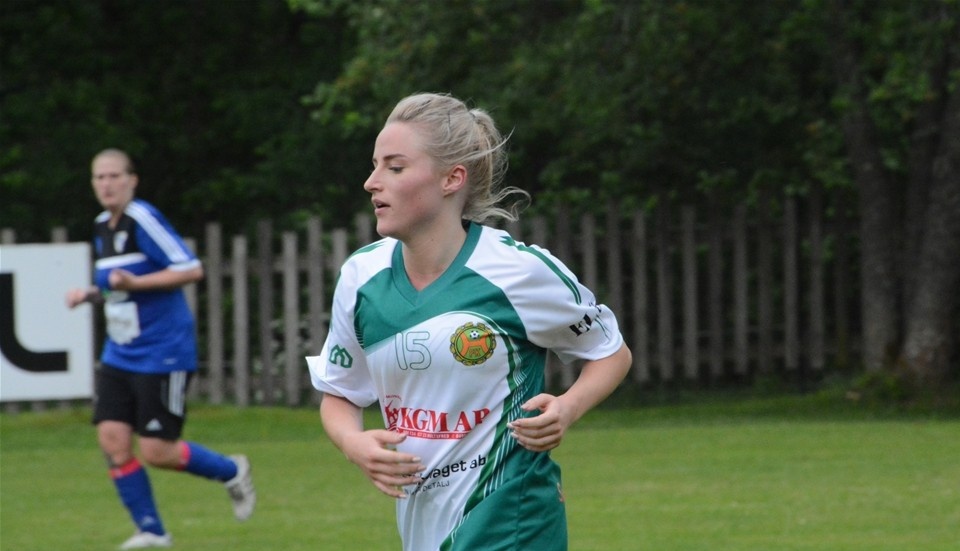 Maria Sundberg gjorde mål när Hultsfred slog Vimmerby med uddamålet (1–0). Foto: Ossian Mathiasson